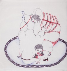 VIDHA SAUMYA, Whipped Cream, 2010, Cello Gripper on Chinese paper